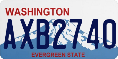 WA license plate AXB2740