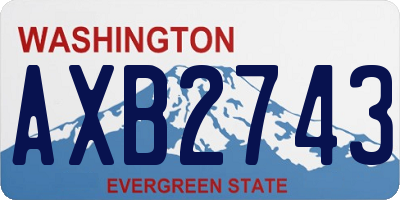 WA license plate AXB2743