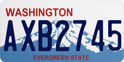 WA license plate AXB2745