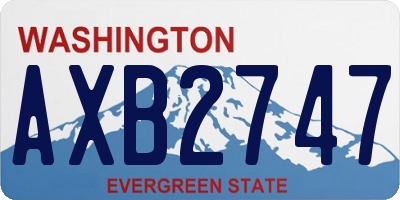WA license plate AXB2747
