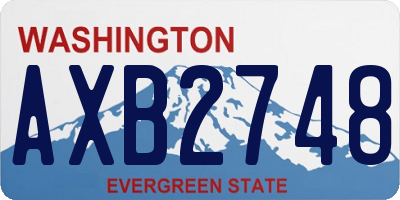 WA license plate AXB2748