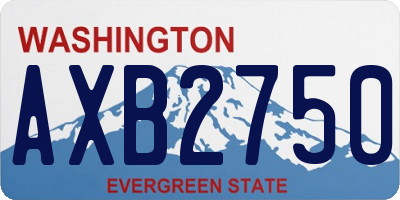 WA license plate AXB2750