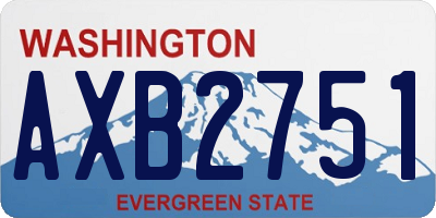 WA license plate AXB2751