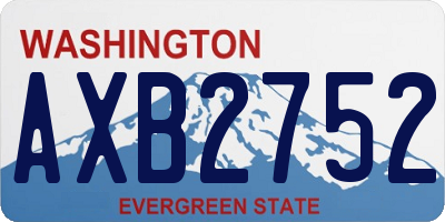 WA license plate AXB2752