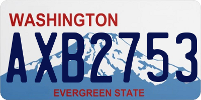 WA license plate AXB2753