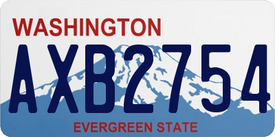WA license plate AXB2754