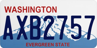 WA license plate AXB2757