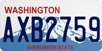 WA license plate AXB2759