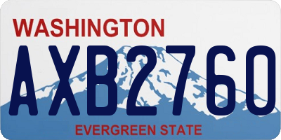 WA license plate AXB2760