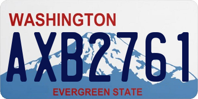 WA license plate AXB2761