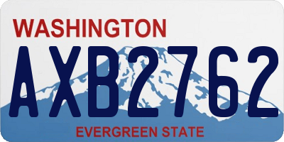 WA license plate AXB2762