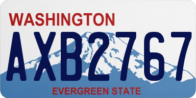 WA license plate AXB2767