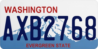 WA license plate AXB2768