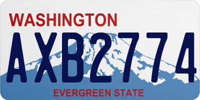 WA license plate AXB2774