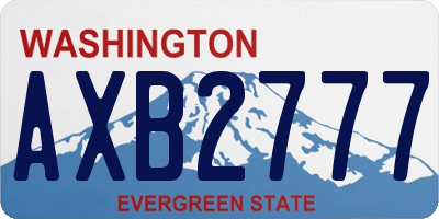 WA license plate AXB2777