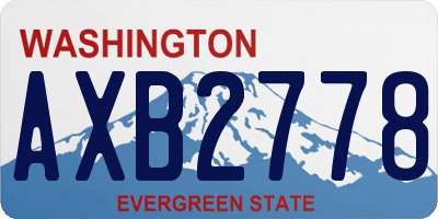WA license plate AXB2778