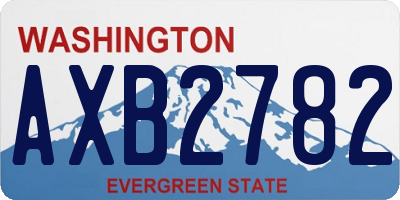 WA license plate AXB2782