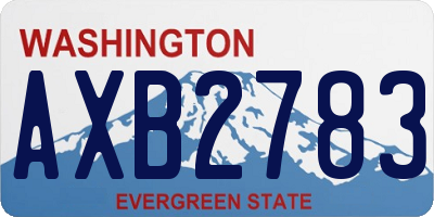 WA license plate AXB2783