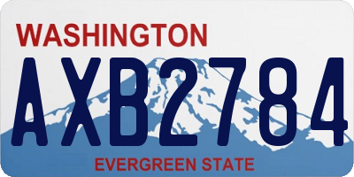 WA license plate AXB2784
