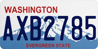 WA license plate AXB2785