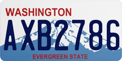 WA license plate AXB2786