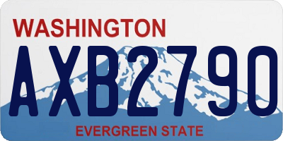 WA license plate AXB2790