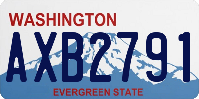 WA license plate AXB2791