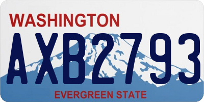 WA license plate AXB2793