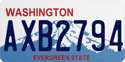 WA license plate AXB2794
