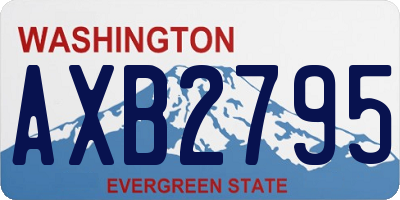 WA license plate AXB2795