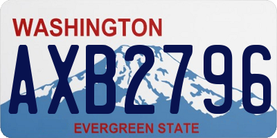WA license plate AXB2796