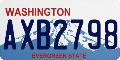 WA license plate AXB2798