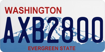 WA license plate AXB2800