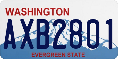 WA license plate AXB2801