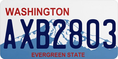 WA license plate AXB2803
