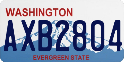 WA license plate AXB2804