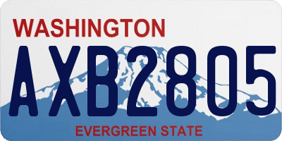 WA license plate AXB2805
