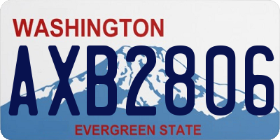 WA license plate AXB2806