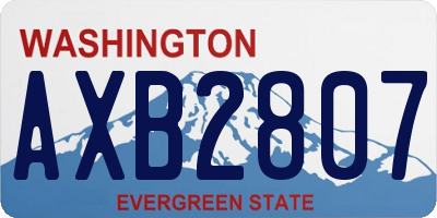 WA license plate AXB2807