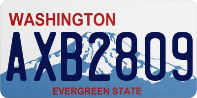 WA license plate AXB2809