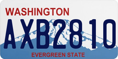 WA license plate AXB2810