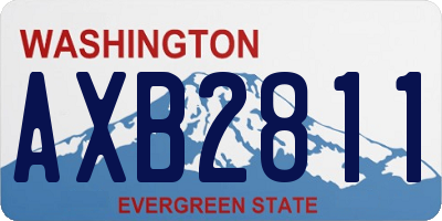 WA license plate AXB2811