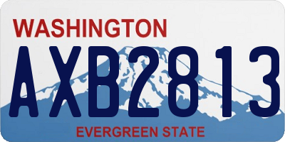 WA license plate AXB2813