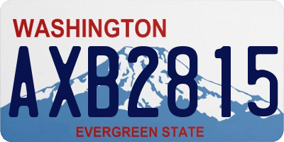 WA license plate AXB2815