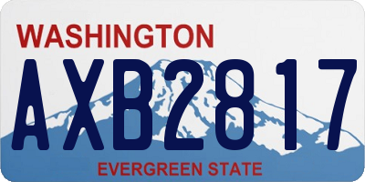 WA license plate AXB2817