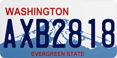 WA license plate AXB2818