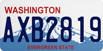 WA license plate AXB2819