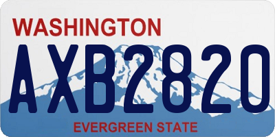 WA license plate AXB2820