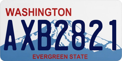 WA license plate AXB2821