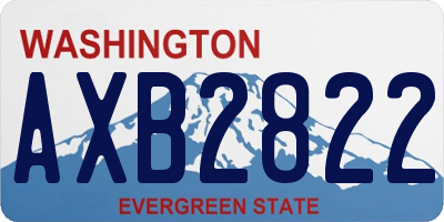 WA license plate AXB2822